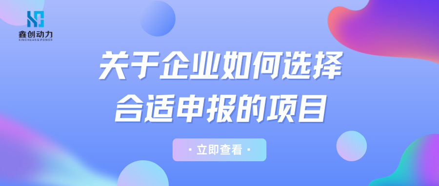 关于企业如何选择合适申报的项目